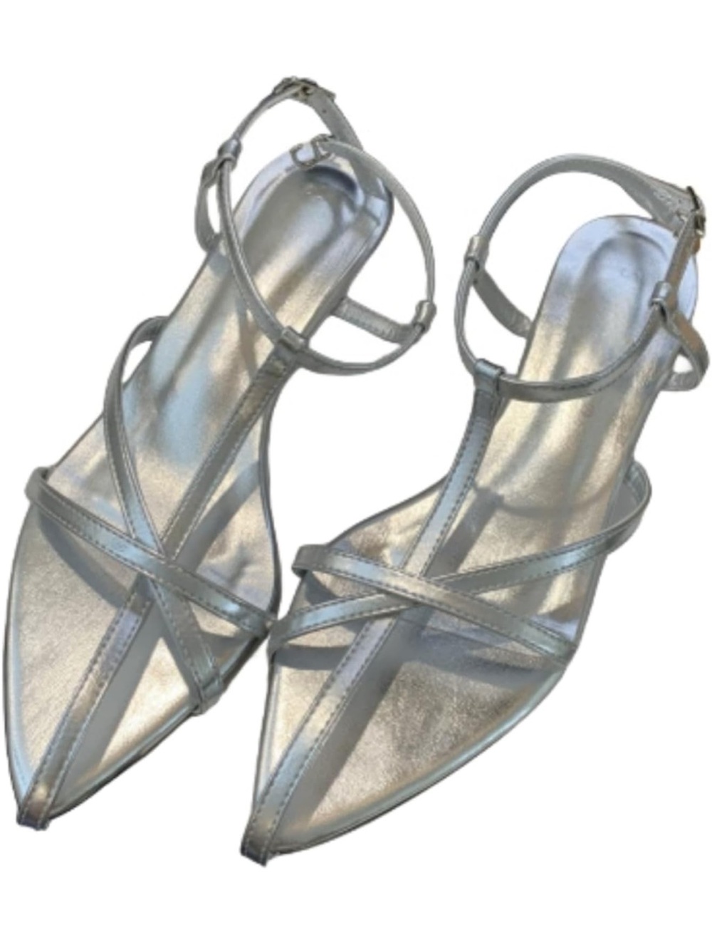 Coutgo Silver Pointed Toe Strappy Sandals - Women